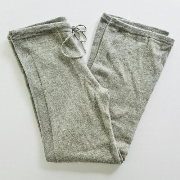 Sofia Cashmere Wide Leg Cashmere Drawstring Pants Grey Size Large Comfort - Picture 2 of 8